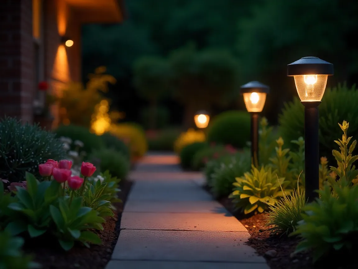 Sistema de iluminación inteligente para jardines con tecnología LED y control automatizado