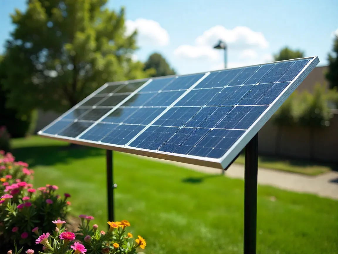 Paneles solares de alta eficiencia para sistemas de iluminación y riego de jardines