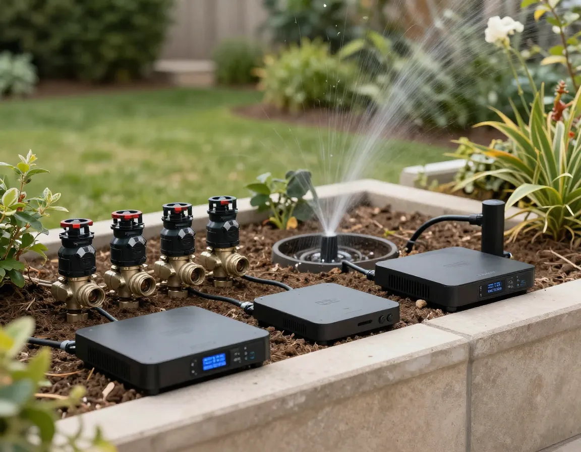 Paquete premium de iluminación y riego de alta tecnología para jardines grandes